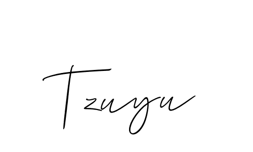 How to make Tzuyu signature? Allison_Script is a professional autograph style. Create handwritten signature for Tzuyu name. Tzuyu signature style 2 images and pictures png