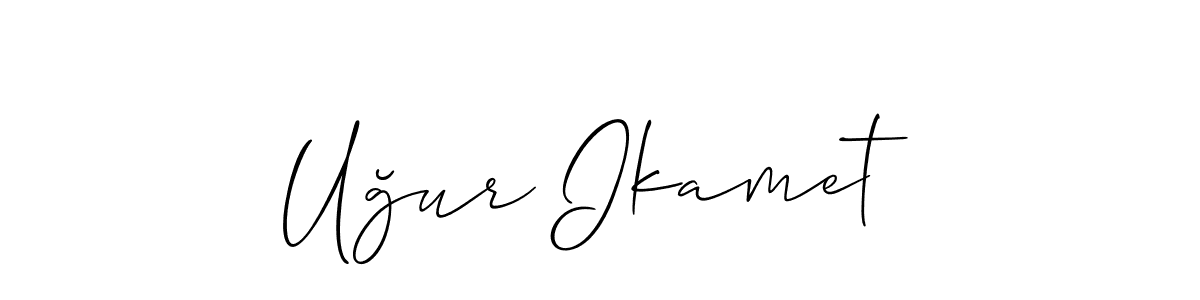 if you are searching for the best signature style for your name Uğur Ikamet. so please give up your signature search. here we have designed multiple signature styles  using Allison_Script. Uğur Ikamet signature style 2 images and pictures png