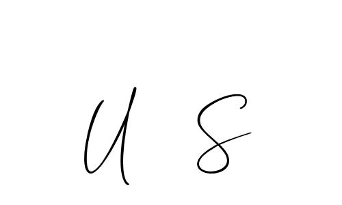How to make U   S name signature. Use Allison_Script style for creating short signs online. This is the latest handwritten sign. U   S signature style 2 images and pictures png