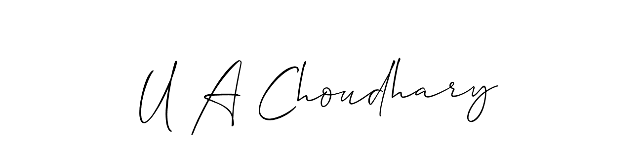 Make a short U A Choudhary signature style. Manage your documents anywhere anytime using Allison_Script. Create and add eSignatures, submit forms, share and send files easily. U A Choudhary signature style 2 images and pictures png
