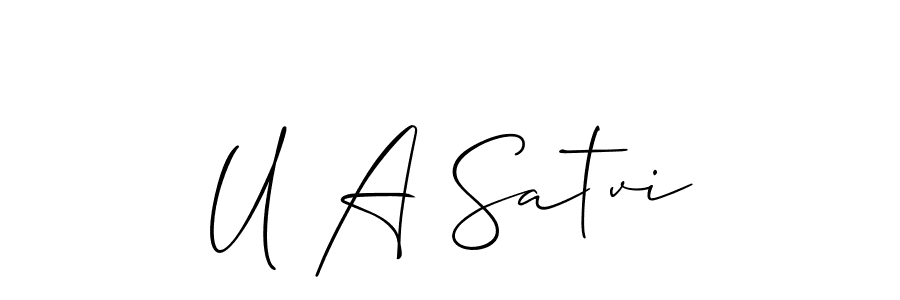 Make a short U A Satvi signature style. Manage your documents anywhere anytime using Allison_Script. Create and add eSignatures, submit forms, share and send files easily. U A Satvi signature style 2 images and pictures png