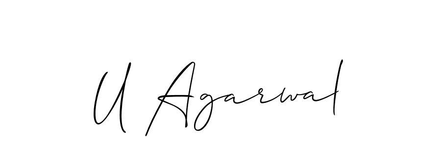 Make a beautiful signature design for name U Agarwal. With this signature (Allison_Script) style, you can create a handwritten signature for free. U Agarwal signature style 2 images and pictures png