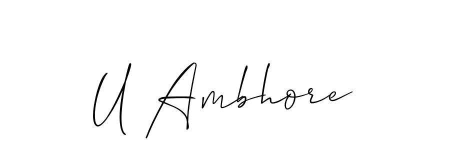 Check out images of Autograph of U Ambhore name. Actor U Ambhore Signature Style. Allison_Script is a professional sign style online. U Ambhore signature style 2 images and pictures png