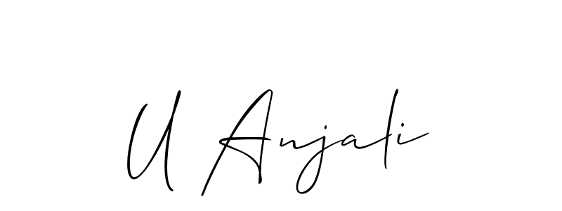 Similarly Allison_Script is the best handwritten signature design. Signature creator online .You can use it as an online autograph creator for name U Anjali. U Anjali signature style 2 images and pictures png