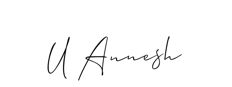 It looks lik you need a new signature style for name U Annesh. Design unique handwritten (Allison_Script) signature with our free signature maker in just a few clicks. U Annesh signature style 2 images and pictures png