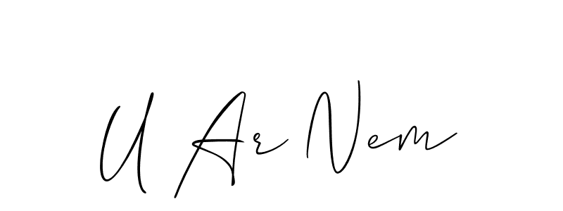 U Ar Nem stylish signature style. Best Handwritten Sign (Allison_Script) for my name. Handwritten Signature Collection Ideas for my name U Ar Nem. U Ar Nem signature style 2 images and pictures png