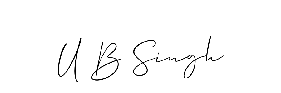 U B Singh stylish signature style. Best Handwritten Sign (Allison_Script) for my name. Handwritten Signature Collection Ideas for my name U B Singh. U B Singh signature style 2 images and pictures png