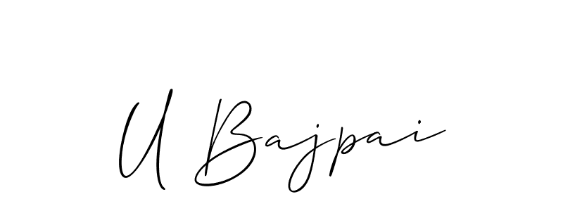 Use a signature maker to create a handwritten signature online. With this signature software, you can design (Allison_Script) your own signature for name U Bajpai. U Bajpai signature style 2 images and pictures png