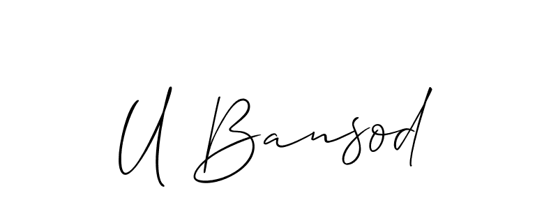 How to Draw U Bansod signature style? Allison_Script is a latest design signature styles for name U Bansod. U Bansod signature style 2 images and pictures png