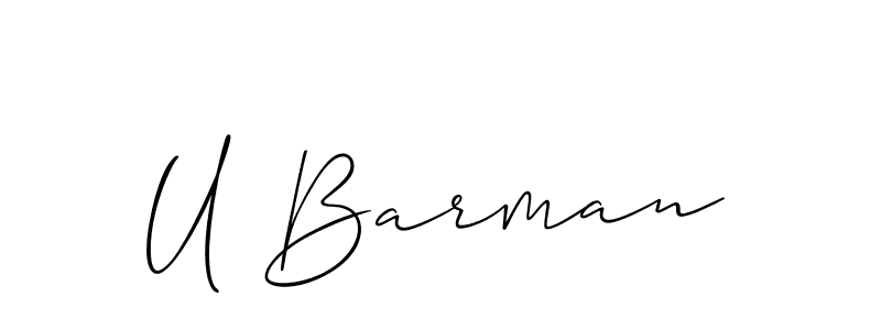 How to make U Barman signature? Allison_Script is a professional autograph style. Create handwritten signature for U Barman name. U Barman signature style 2 images and pictures png