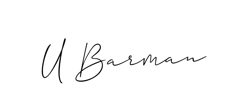 It looks lik you need a new signature style for name U Barman. Design unique handwritten (Allison_Script) signature with our free signature maker in just a few clicks. U Barman signature style 2 images and pictures png