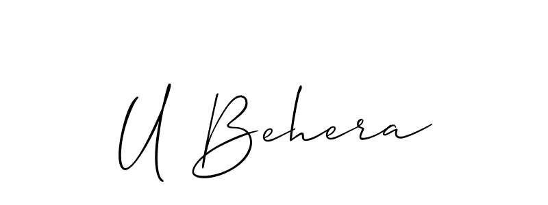 This is the best signature style for the U Behera name. Also you like these signature font (Allison_Script). Mix name signature. U Behera signature style 2 images and pictures png