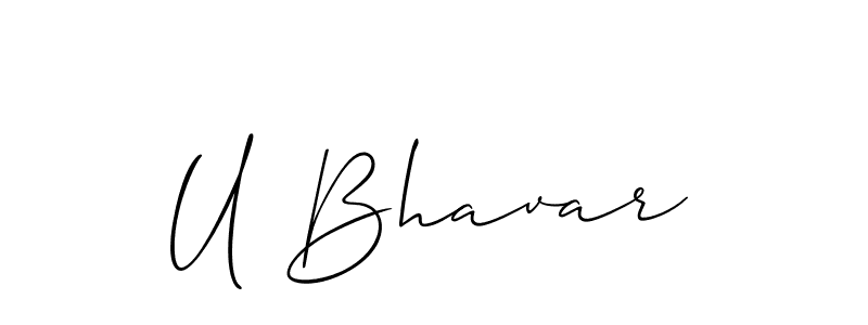 How to Draw U Bhavar signature style? Allison_Script is a latest design signature styles for name U Bhavar. U Bhavar signature style 2 images and pictures png