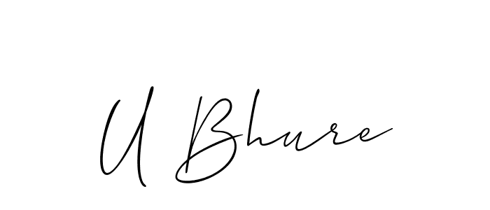 How to make U Bhure name signature. Use Allison_Script style for creating short signs online. This is the latest handwritten sign. U Bhure signature style 2 images and pictures png