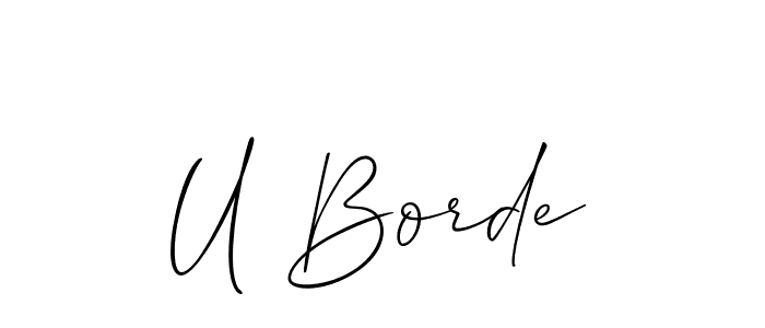 Make a beautiful signature design for name U Borde. With this signature (Allison_Script) style, you can create a handwritten signature for free. U Borde signature style 2 images and pictures png