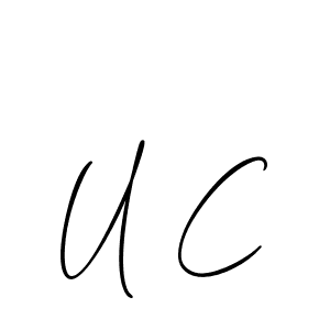 Make a beautiful signature design for name U C. With this signature (Allison_Script) style, you can create a handwritten signature for free. U C signature style 2 images and pictures png