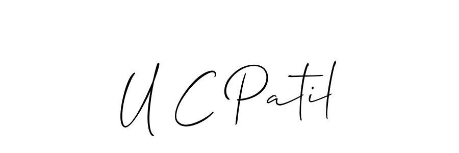 How to make U C Patil name signature. Use Allison_Script style for creating short signs online. This is the latest handwritten sign. U C Patil signature style 2 images and pictures png