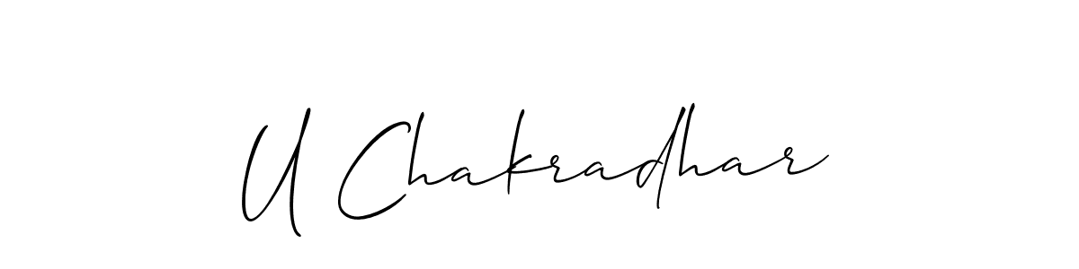 How to make U Chakradhar name signature. Use Allison_Script style for creating short signs online. This is the latest handwritten sign. U Chakradhar signature style 2 images and pictures png