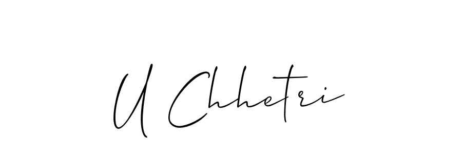 Allison_Script is a professional signature style that is perfect for those who want to add a touch of class to their signature. It is also a great choice for those who want to make their signature more unique. Get U Chhetri name to fancy signature for free. U Chhetri signature style 2 images and pictures png