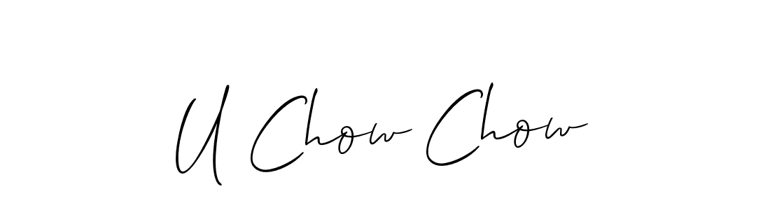 The best way (Allison_Script) to make a short signature is to pick only two or three words in your name. The name U Chow Chow include a total of six letters. For converting this name. U Chow Chow signature style 2 images and pictures png
