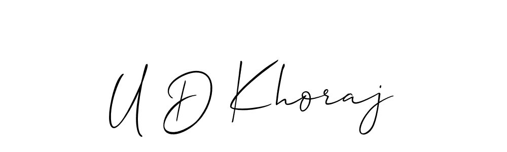 Also we have U D Khoraj name is the best signature style. Create professional handwritten signature collection using Allison_Script autograph style. U D Khoraj signature style 2 images and pictures png