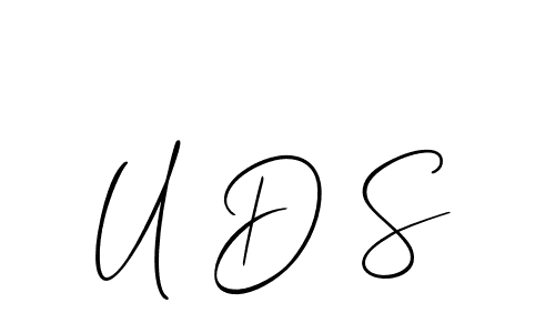 Also we have U D S name is the best signature style. Create professional handwritten signature collection using Allison_Script autograph style. U D S signature style 2 images and pictures png