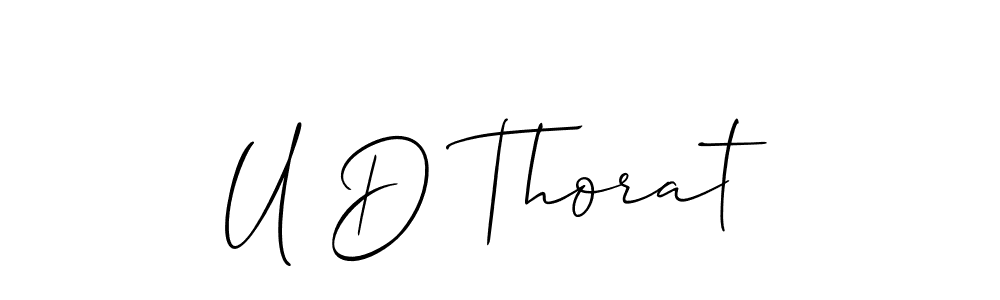 U D Thorat stylish signature style. Best Handwritten Sign (Allison_Script) for my name. Handwritten Signature Collection Ideas for my name U D Thorat. U D Thorat signature style 2 images and pictures png