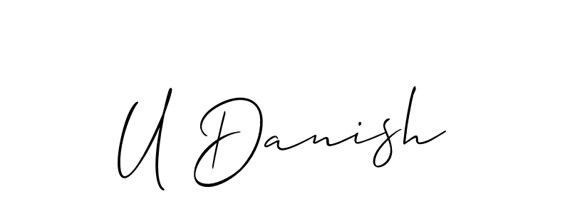 Make a beautiful signature design for name U Danish. With this signature (Allison_Script) style, you can create a handwritten signature for free. U Danish signature style 2 images and pictures png