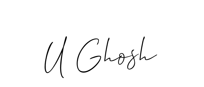 How to make U Ghosh name signature. Use Allison_Script style for creating short signs online. This is the latest handwritten sign. U Ghosh signature style 2 images and pictures png