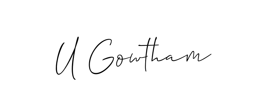 This is the best signature style for the U Gowtham name. Also you like these signature font (Allison_Script). Mix name signature. U Gowtham signature style 2 images and pictures png