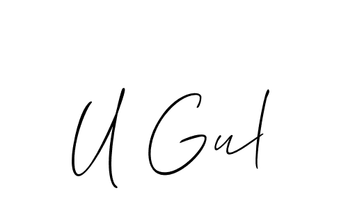 Best and Professional Signature Style for U Gul. Allison_Script Best Signature Style Collection. U Gul signature style 2 images and pictures png