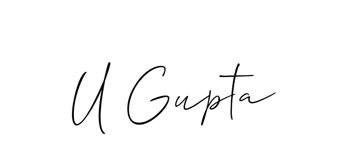 Make a beautiful signature design for name U Gupta. With this signature (Allison_Script) style, you can create a handwritten signature for free. U Gupta signature style 2 images and pictures png