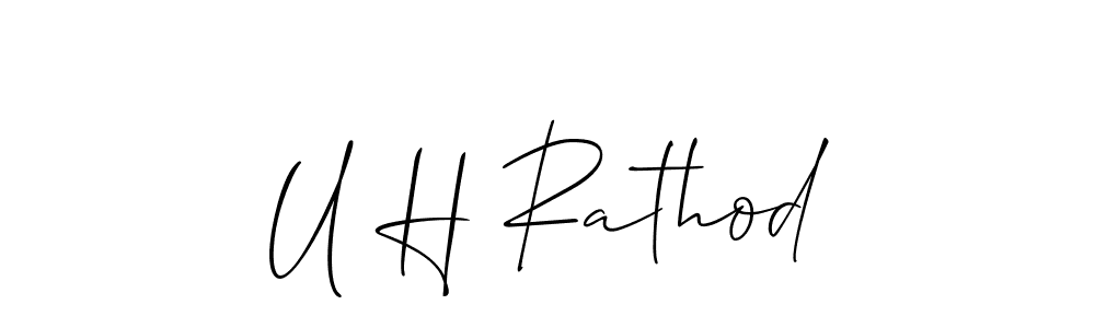 You should practise on your own different ways (Allison_Script) to write your name (U H Rathod) in signature. don't let someone else do it for you. U H Rathod signature style 2 images and pictures png