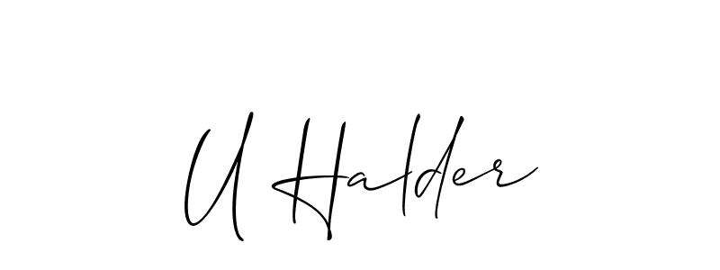 Here are the top 10 professional signature styles for the name U Halder. These are the best autograph styles you can use for your name. U Halder signature style 2 images and pictures png