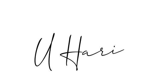 How to Draw U Hari signature style? Allison_Script is a latest design signature styles for name U Hari. U Hari signature style 2 images and pictures png