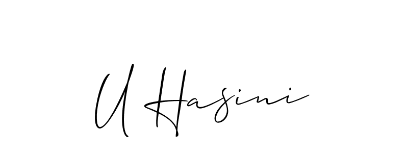 How to make U Hasini signature? Allison_Script is a professional autograph style. Create handwritten signature for U Hasini name. U Hasini signature style 2 images and pictures png