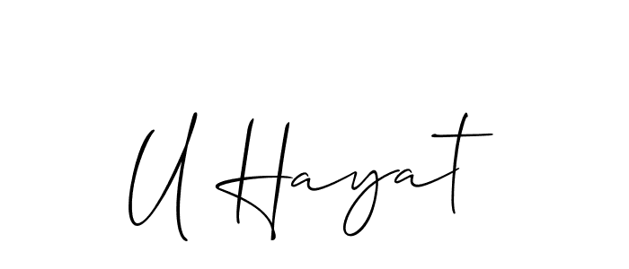 Also we have U Hayat name is the best signature style. Create professional handwritten signature collection using Allison_Script autograph style. U Hayat signature style 2 images and pictures png