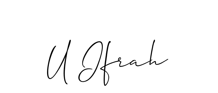 Make a beautiful signature design for name U Ifrah. Use this online signature maker to create a handwritten signature for free. U Ifrah signature style 2 images and pictures png