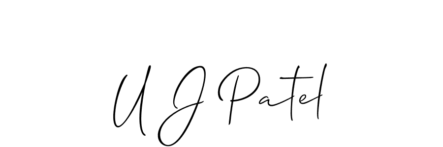 Design your own signature with our free online signature maker. With this signature software, you can create a handwritten (Allison_Script) signature for name U J Patel. U J Patel signature style 2 images and pictures png