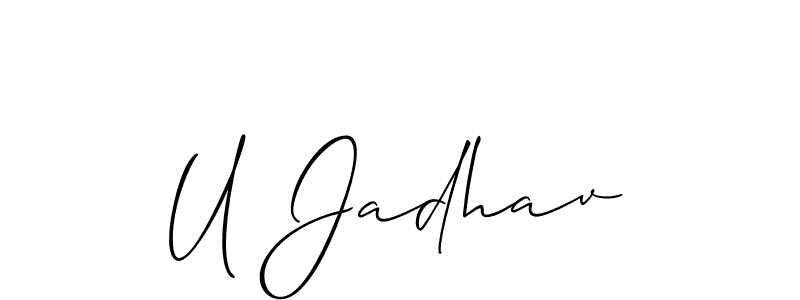 Best and Professional Signature Style for U Jadhav. Allison_Script Best Signature Style Collection. U Jadhav signature style 2 images and pictures png