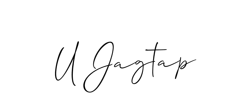 Create a beautiful signature design for name U Jagtap. With this signature (Allison_Script) fonts, you can make a handwritten signature for free. U Jagtap signature style 2 images and pictures png