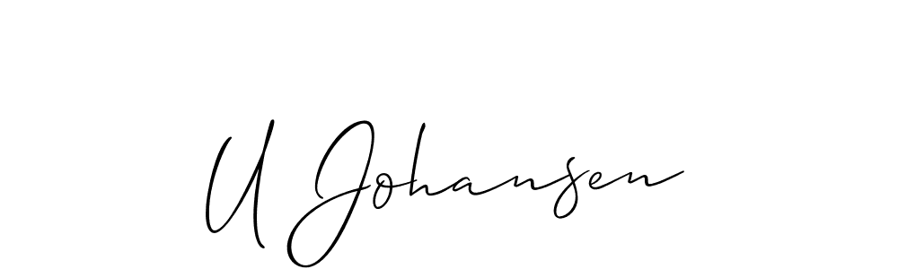 Design your own signature with our free online signature maker. With this signature software, you can create a handwritten (Allison_Script) signature for name U Johansen. U Johansen signature style 2 images and pictures png