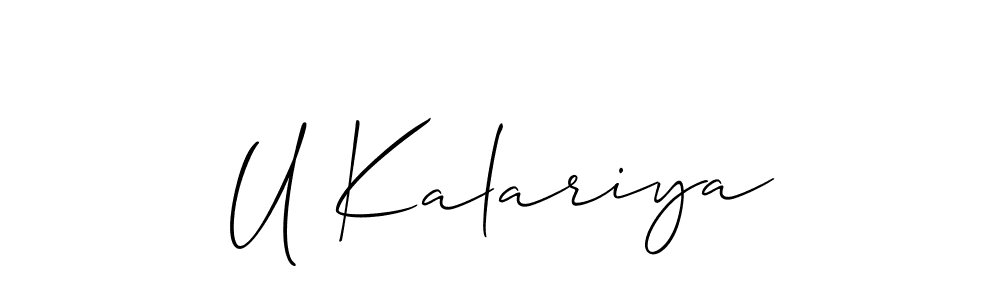 Best and Professional Signature Style for U Kalariya. Allison_Script Best Signature Style Collection. U Kalariya signature style 2 images and pictures png