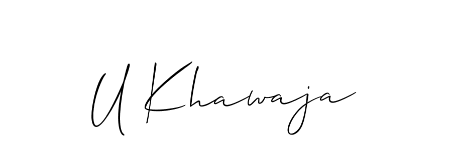 Also we have U Khawaja name is the best signature style. Create professional handwritten signature collection using Allison_Script autograph style. U Khawaja signature style 2 images and pictures png