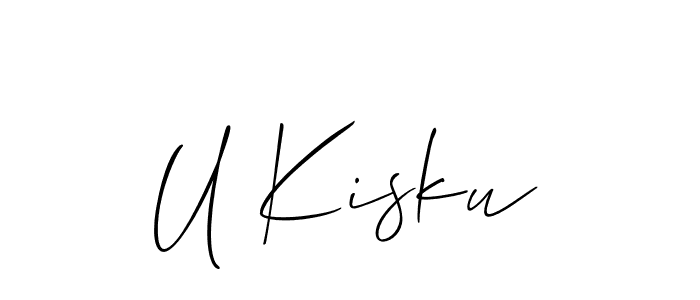 if you are searching for the best signature style for your name U Kisku. so please give up your signature search. here we have designed multiple signature styles  using Allison_Script. U Kisku signature style 2 images and pictures png