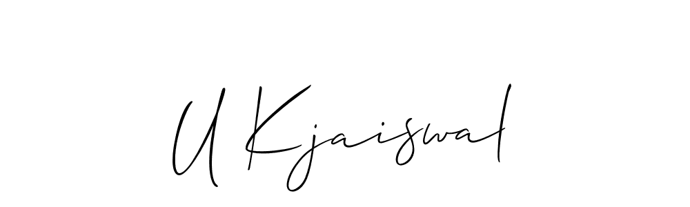 It looks lik you need a new signature style for name U Kjaiswal. Design unique handwritten (Allison_Script) signature with our free signature maker in just a few clicks. U Kjaiswal signature style 2 images and pictures png