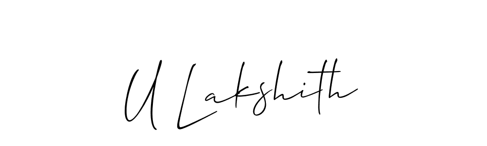 Best and Professional Signature Style for U Lakshith. Allison_Script Best Signature Style Collection. U Lakshith signature style 2 images and pictures png