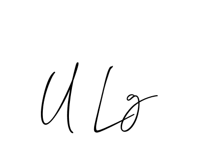 How to make U Lg signature? Allison_Script is a professional autograph style. Create handwritten signature for U Lg name. U Lg signature style 2 images and pictures png