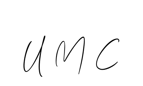 Also we have U M C name is the best signature style. Create professional handwritten signature collection using Allison_Script autograph style. U M C signature style 2 images and pictures png