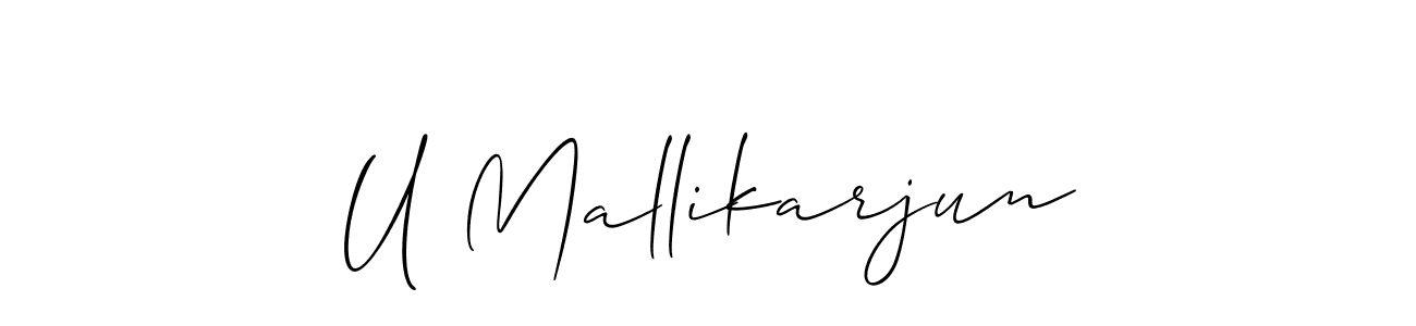 if you are searching for the best signature style for your name U Mallikarjun. so please give up your signature search. here we have designed multiple signature styles  using Allison_Script. U Mallikarjun signature style 2 images and pictures png